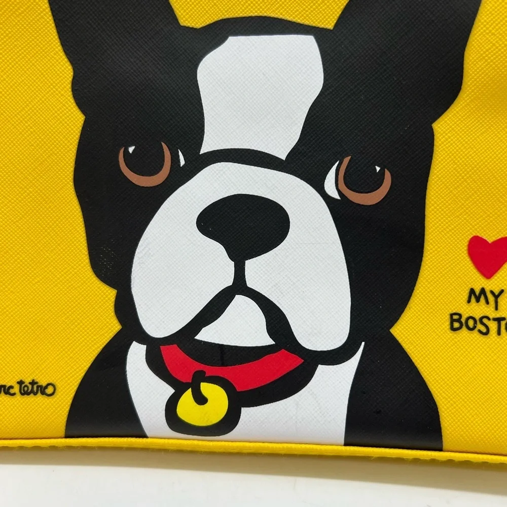 Marc Tetro Yellow Boston Terrier Cosmetic Pouch NWT